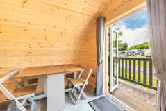 Large Bronze camping pod interior Large Bronze camping pod interior