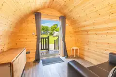 Large Bronze camping pod interior Large Bronze camping pod interior