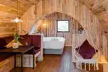 Luxury glamping pod interior