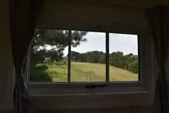 View from inside the shepherd's hut