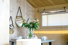 Safari tent dining area