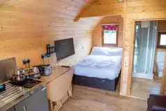 Ensuite glamping pod interior