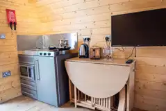 Ensuite glamping pod interior