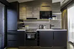 Glamping S-pod kitchen area