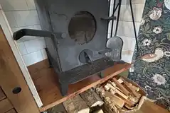 Converted horsebox log burner with one night of logs included