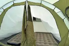 Ready tent with three double air beds and two singles