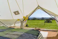 Emperor bell tent interior looking outside Emperor bell tent interior looking outside