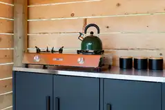 Outdoor kitchen with a gas cooker