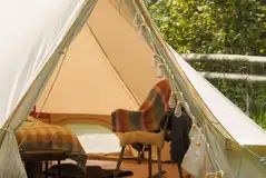 Bell tent seating area Bell tent seating area