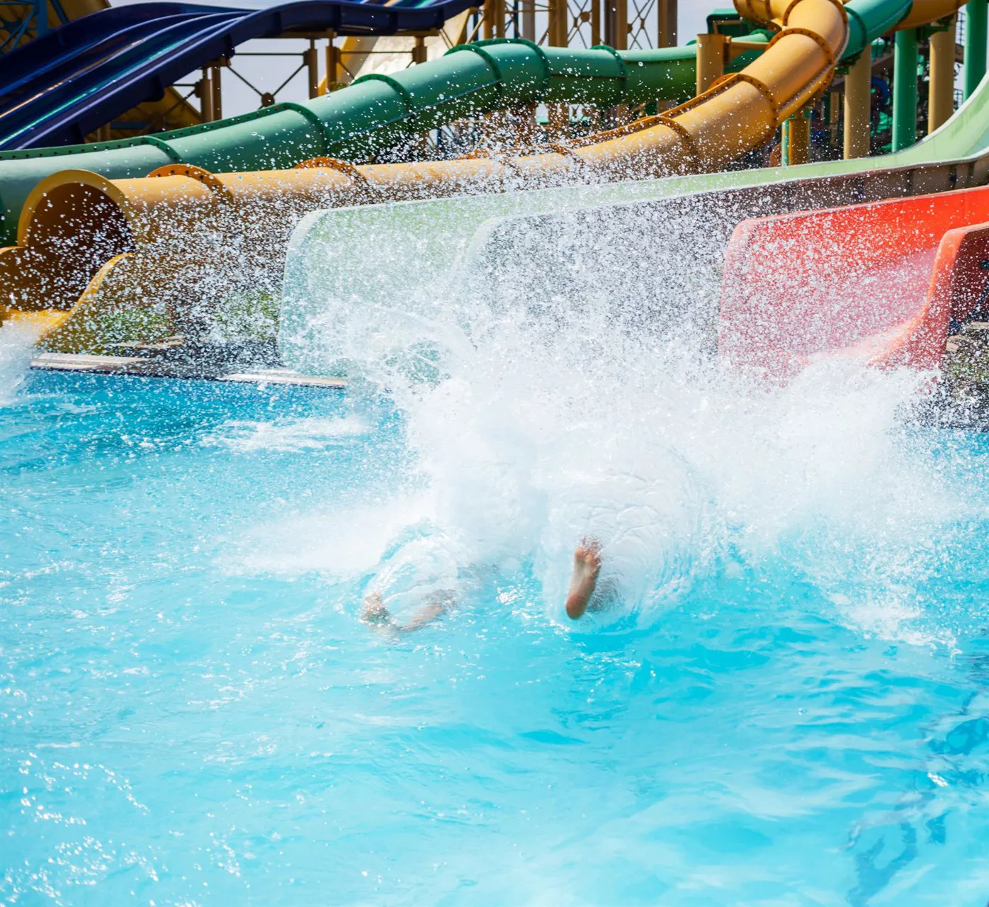 Water slides at a water park