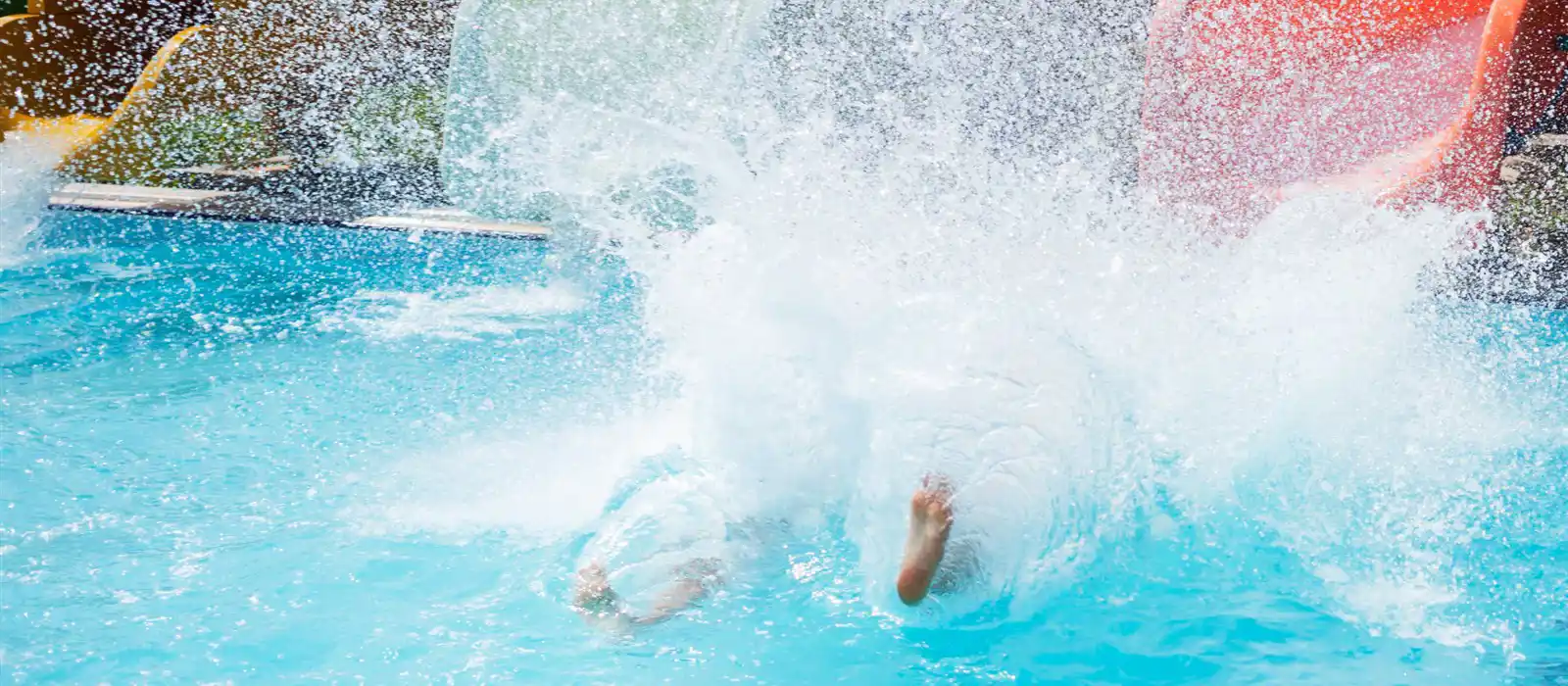 Water slides at a water park