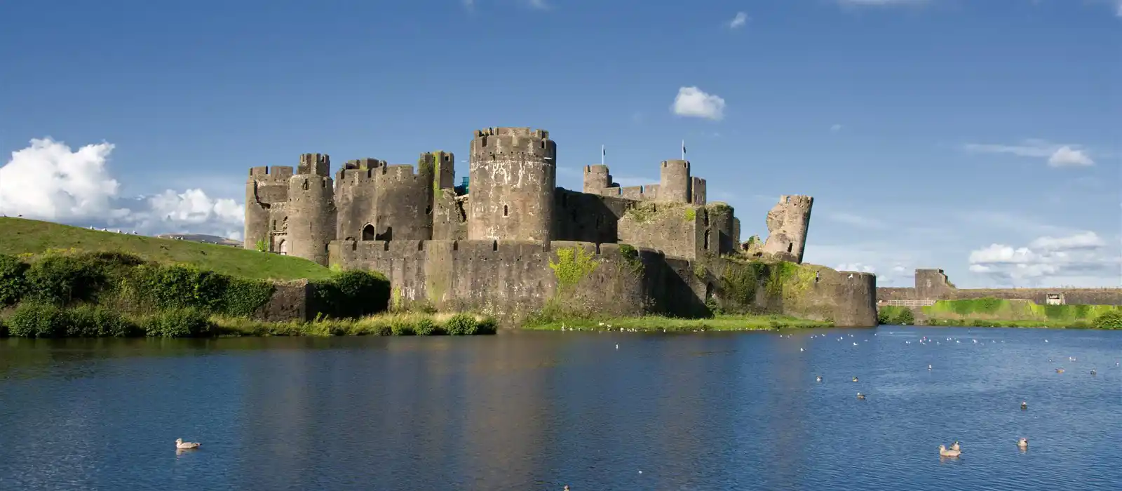 Caerphilly Castle in Wales