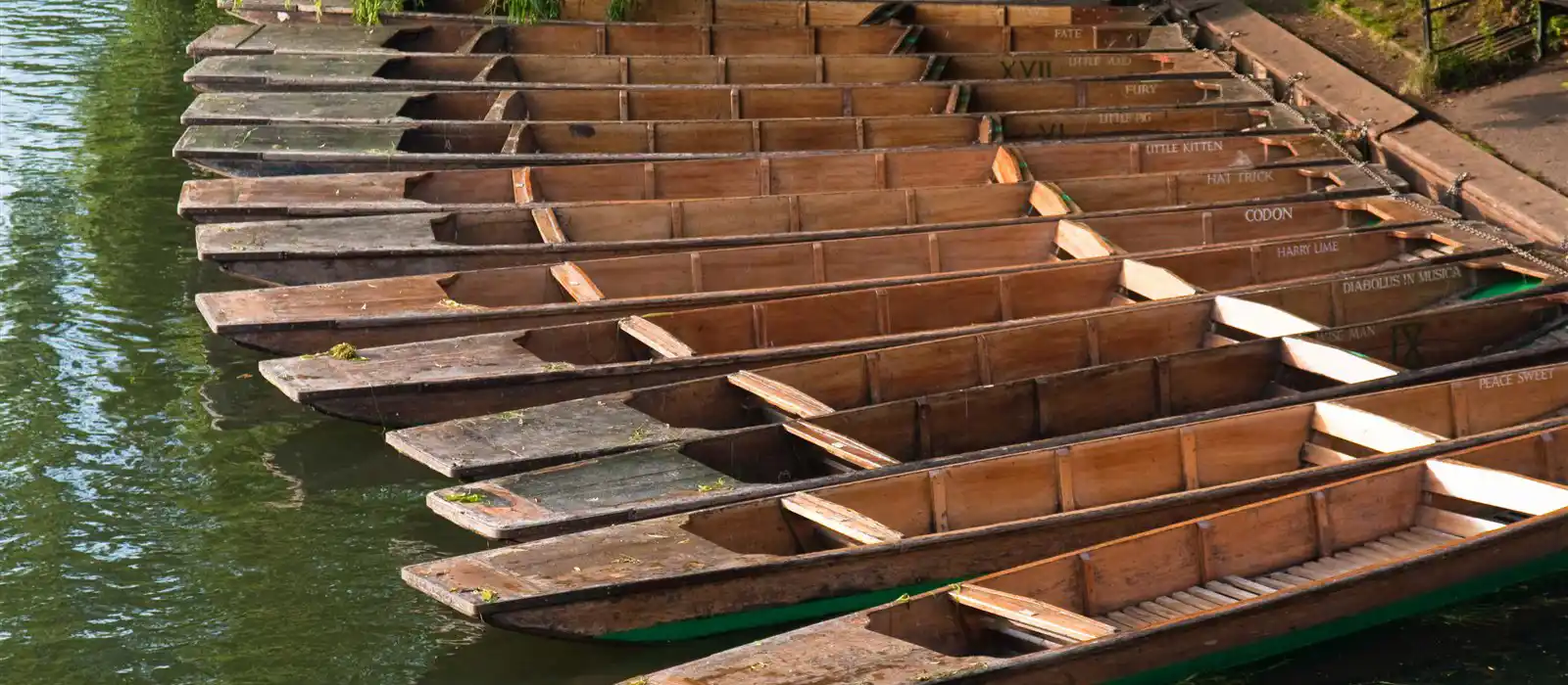 Traditional Cambridge punting boats