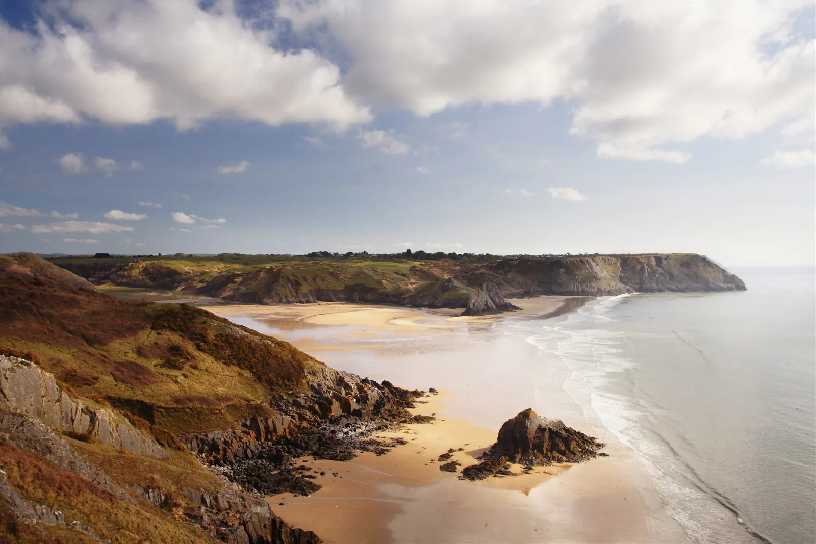 Stunning Three Cliffs Bay in South Wales