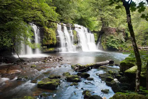 A waterfall on the Melte River in the Brecon Beacons