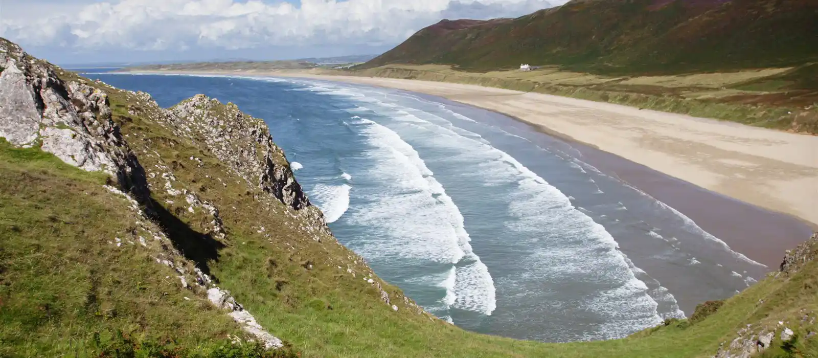 Outstanding Rhossili Beach on the Gower Peninsula of Wales