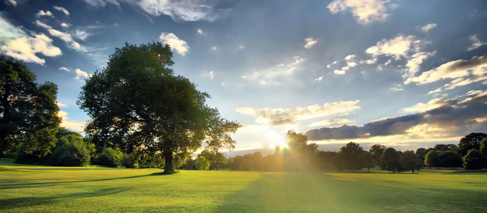 Sunset over Derbyshire golf course