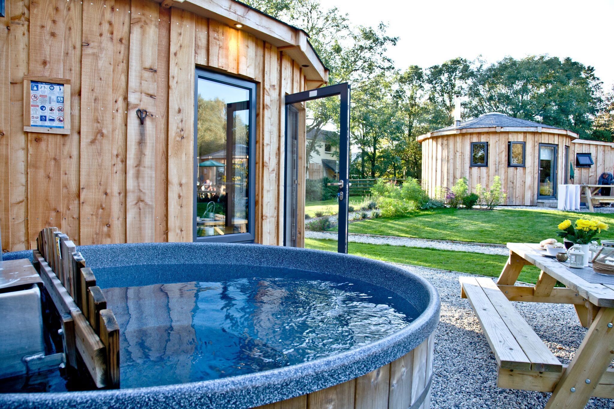 Book Shepherds Hut Spa accommodation at Glampio Gelli Glamping. Best UK  Price Guarantee