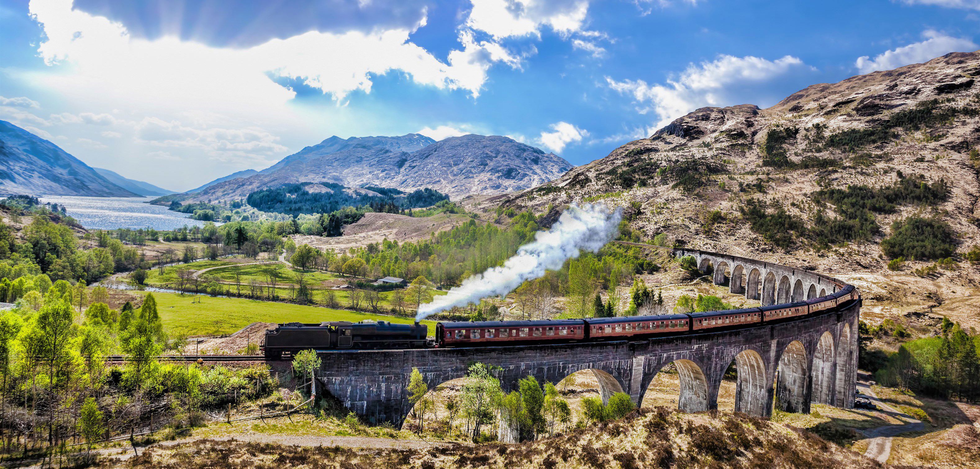 Campsites near the beach in the Glenfinnan, Highlands